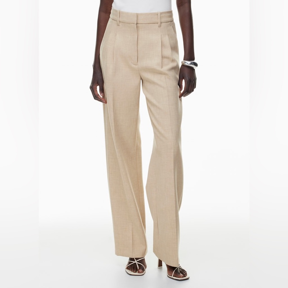 LIKE NEW Aritzia Effortless Pant Ressential - Heather Oat Beige - Size 0